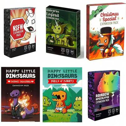 Juego de cartas estratégico "Feliz pequeño dinosaurio", juego cooperativo para reuniones familiares, juego de fiesta multijugador de ocio, juego de mesa interactivo familiar, material de papel - Juego de relajación y habilidades sociales, adecuado para reuniones y festivales | Juego de cartas interactivo, adecuado para fiestas y reuniones familiares