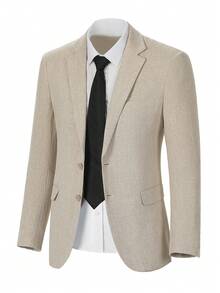 WindsorQuad Bộ vest nam vải tweed xương cá 1 mảnh, áo blazer, bộ vest thanh lịch cho nam giới, dáng ôm, thích hợp cho công sở, đám cưới, dạ hội, tiệc tùng, phong cách quý tộc cổ điển. - Rượu sâm banh - Xem 5