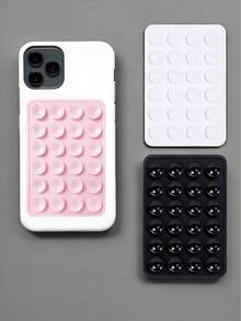 1pc Silicone Adhesive Phone Grip, Sticky Phone Holder - Multicolor - View 3