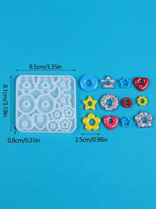 1pc 3D Pendant Earring UV Epoxy Resin Mold, DIY Wreath Handmade Earring Mold, For Jewelry Making, Jewelry Making Tool - Silicone Mold - View 3