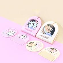 Miniso Line Puppy Maltese Series Pink Lightweight 2-In-1 Mirror & Comb Set (With Portable Storage Pouch): ABS Material + Round Skin-Friendly Comb Teeth + HD Mirror Flip-Top Portable Design A Girlish Vanity Essential For Daily Commute/ Outings/Campus Makeup Touch-Ups(1 PC) - Multicolor - View 6