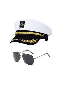 服装套装、帽子套装、帽子组合、角色扮演服装、海军帽、白色帽子、复古平顶军帽、海军上尉水手帽、蓝白条纹、船长帽、水手帽、套装、圆顶、游艇装、派对、万圣节、情人节、礼物、夏季、派对服装、百搭、性感服装、派对用品、服装配饰组合、适合各种场合，如活动、派对、海边、度假、沙滩和日常穿着 - 彩色 - 查看 10