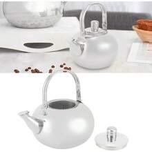 Tetera de Acero Inoxidable Tetera de Agua Portatil Tetera de Acero Inoxidable Pulido con de Filtro de Hojas Tetera para el Hogar Tetera con Filtro de te Plata 18CMConveniente, Aislamiento térmico, grado alimenticio  y limpio - plateado - Ver 5
