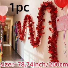 3 قطع كرمة قلب اصطناعية بطول 2 متر لعيد الحب - ديكور عطلة زهور مزيفة - إكليل شريط قلب أحمر معلق، مناسب للأعراس وحفلات الزفاف وعيد الحب والديكور DIY والخطوبة والذكرى السنوية والديكور المعلق وأحداث أخرى - الأحمر - مشاهدة 14