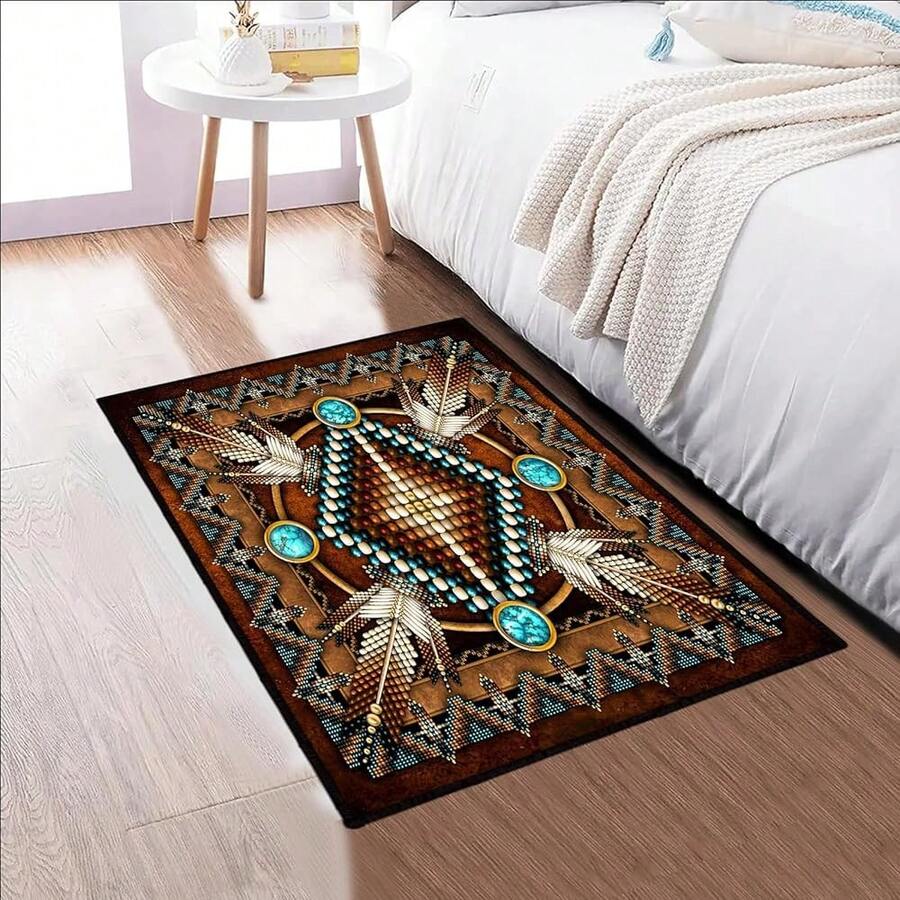 Southwestern Area Rug 2x3 For Bedroom,   Throw Rugs Vintage Rug Small Entryway Rug Doormat Washable Non Slip Area Carpet Soft Floor Carpets Mat For Entrance,Bathroom - 2x3英尺(60x90公分) - 查看 1