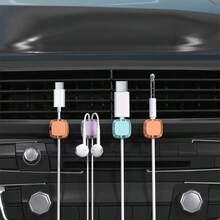 6个装，水晶壳线缆整理器粘性线缆夹，黑/白/橙/蓝/紫，用于固定充电线、网线和插头，可壁挂或桌面安装的线缆管理解决方案