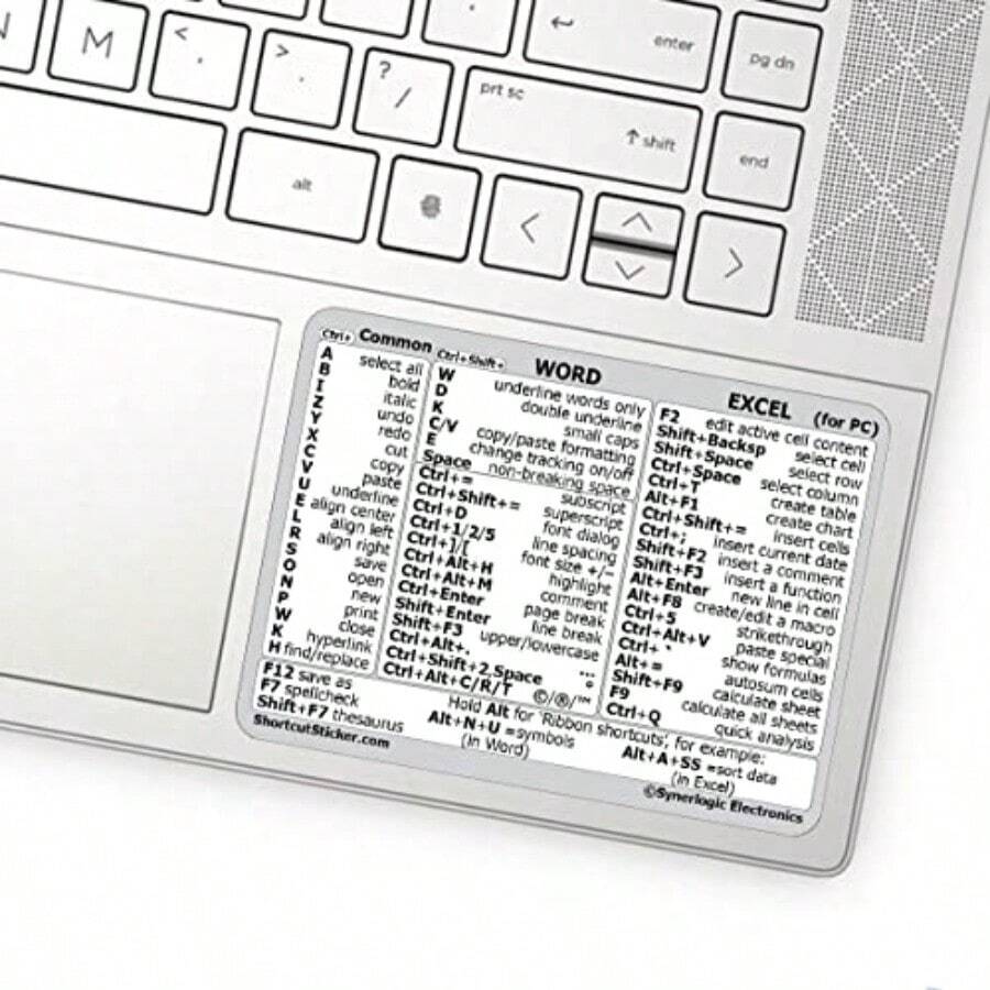 Word/Excel Windows Shortcut Sticker Reference Guide Keyboard Shortcuts ...