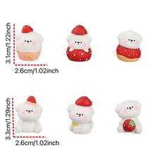 2/6pcs Cute Strawberry Puppy Mini Sculpture, Suitable For Car Dashboard Decor - Perfect For Decorating Your Car Dashboard, Computer Desk, Office Computer Screen, And Office Desk. These Are Small Decorative Items And Gifts (Using Non-Trace Adhesive).