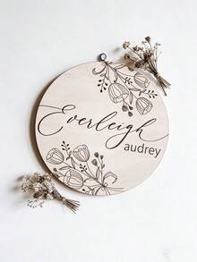 Customized Wooden Baby Name Sign, Customized Milestone Photography Props, Fashionable Wall Hanging, Elegant Rounded Font And Emphasized Font, For Newborn Announcement And Photo Shoot Props, Newborn Gift, Elegant Name Sign, Baby Room Decor, Suitable For New Parents And Teen Shower, Gift For Expectant Mothers