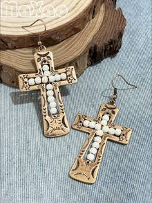 Vintage-Style Women's Turquoise Cross Pendant Necklace, Unique Design, Suitable For Daily Wear - Vintage Cross Pendant - View 12