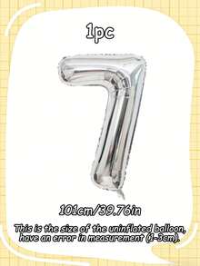 一套40英寸银色数字铝箔气球，大型铝箔数字气球，适用于派对装饰，例如生日派对、周年纪念派对等。 - 銀色 - 查看 15