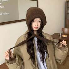 2-In-1 Women Balaclava Hat & Scarf, Warm Knitted Hat, Versatile For Winter - Multicolor - View 2