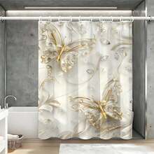1件装奢华优雅装饰背景布，白色和金色3D蝴蝶+水晶装饰+卷轴图案设计，家居墙面装饰，奢华风格爱好者的必备单品，奢华优雅艺术装饰背景布，家居装饰，耐用材质 - 彩色 - 查看 11