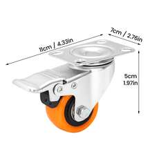 2-Inch (50mm) Swivel Caster Wheels Set Of 4, Dual Locking Heavy Duty Castors With 600 Lbs Load Capacity - Yellow - View 5