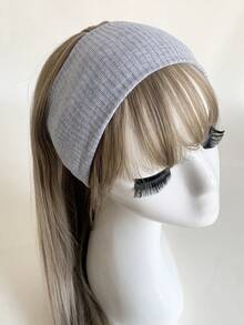 1条极简针织发带，学院风街头时尚运动发带，粉色/黑色/白色可选，男女通用，四季皆宜，可作发带、头巾、吸汗带，适合上学、大学、秋冬季节，是女士度假穿搭的理想之选，优雅围巾，柔软舒适。 - 淺灰色 - 查看 8