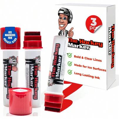 The Hockey Marker Ice Marker For Hockey Rink And Training - Line Marker For Center And Skill Lines Designed For Ice Practice And Training Drills Used By Coaches And Goalies - Red