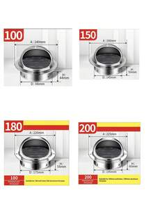 Heavy Duty Stainless Steel Round Wall Vent Cover - 70/80/100/150mm, Suitable For Various Openings. Modern Mesh Design, Durable Metal Exhaust Grille, Waterproof And Rust-Resistant, Easy To Install. Applicable For Residential Homes, Kitchen Range Hoods, Indoor And Outdoor Vents. An Effective Tool Accessory With Both Aesthetic And Practical Features. An Ideal Gift For Homeowners! - Multicolor - View 10