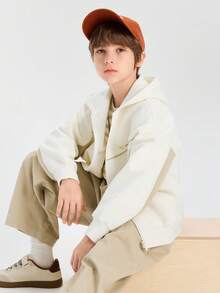 Balabala Kids' Casual Jacket, Unisex Versatile Spring Outerwear 2026 - Milky White - View 2