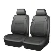 9pcs/4pcs Universal Reflective Rolled Edge Leather Car Seat Covers, Compatible With Airbags, With Built-In Zipper Design And Reserved Opening Holes, Suitable For SUVs,And Trucks - Style a - View 15