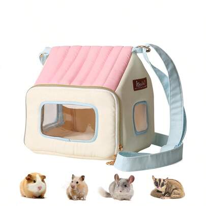 ITANDME Small Pet Carrier For Hamsters AndGuinea Pigs, Portable Travel Small Pet Case,Easy To Clean & Breathable Soft-Lined Pet Cage,Indoor/Outdoor Dual-Use Pet Case Accessories, Lightweight Travel Gear For SmallPets And Birds, Car Small Pet Equipment