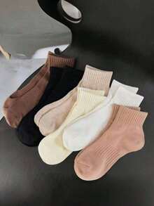 3/6 Pairs Unisex Casual Solid Color Short Socks, Comfortable Soft, Fashion Versatile, Suitable For Students, Casual And Sports Styles, Non-Slip