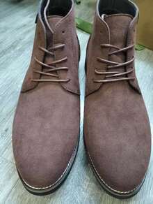 Men's Suede Chukka Ankle Boots - Lace-Up Stylish Comfortable Casual Men's Footwear For Daily & Weekend Wear - 棕色 - 查看 5