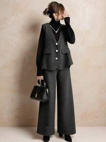 Women Two-Piece Outfits - Màu xám đen - Xem 1