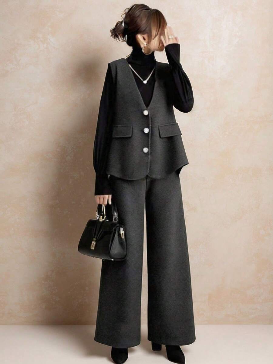 Women Two-Piece Outfits - Màu xám đen - Xem 1