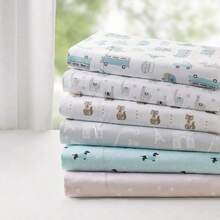 Microfiber Cozy Bed Sheet Set, Modern All Season Bedding Amp Pillowcases, Premium 14 Elastic Pocket Fits Up To 16 Mattress, Full Aqua Dogs 4 Piece - Doubleaqua - View 4