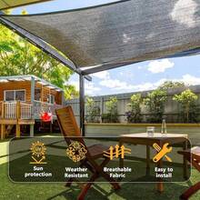 A Sunshade Net With A Matching Drawstring, Featuring Built-In Holes For Easy Installation. It Is Suitable For Yards, Outdoor Spaces, Gardens, Camping, Rooftops, And Pools, Providing Sun Protection And UV Shielding. It Also Serves As A Dust Barrier F