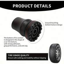 Replacement Head For Walking Aids, Compatible With Various Walking Aids, Heavy-Duty Rubber Head With Locking Mechanism, Thickened Safety Grip, Suitable For The Elderly And Mobility Aids. - Multicolor - View 8