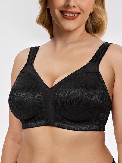 Wingslove Sujetador sin acolchado cómodo y moldeador de cobertura total para mujer de talla grande