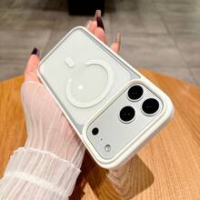 1pc Hadaasi Official Genuine White Magnetic Acrylic Hard Crystal Clear Anti-Yellowing Heat Dissipation Shockproof MagSafe Compatible Phone Case Compatible With Apple 17e/17Pro/17ProMax/Air/17/16Pro/16ProMax/16Plus/16/16E/SE4/15Pro/15ProMax/15Plus/15/14Pro/14ProMax/14Plus/14/13Pro/13ProMax/13/12Pro/12ProMax/12/11ProMax/11/11Pro - White - View 3