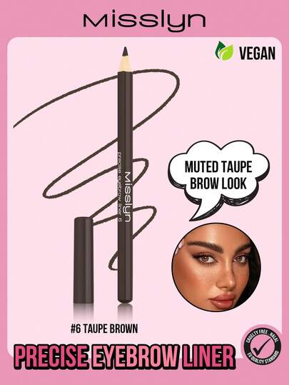 Misslyn 精准眉笔，填充眉毛，勾勒眉形，修饰眉毛，驯服杂乱眉毛，显色度高，易于晕染，轻松填充并塑造自然眉形，质地柔滑，持久显色 - 无动物实验