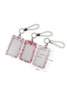 1 件 ABS 波点印花卡通风格滑动卡包。学生腕带卡包，女式学生卡包，身份证公交卡保护套，学生校园卡保护套 - 彩色 - 查看 10