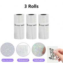 57mm*4M Holographic Flash Dot Transparent Glossy Thermal Sticker Photo Notes Suit For T02/M02/M03/M04 Peripage A6 Paperang