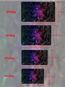超大游戏桌垫及鼠标垫 - 霓虹紫黑未来主义设计，带霓虹灯光效果，防滑橡胶底座，光滑表面，适用于电脑、办公室、游戏环境 - 游戏玩家的理想礼物，圣诞节、万圣节礼物 - 兼容鼠标和轨迹球，电子产品 > 电脑及办公用品 > 鼠标垫及腕托 > 鼠标垫 - 多色裂變 - 查看 6