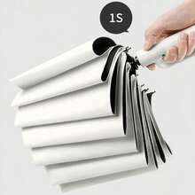 1 pieza Paraguas plegable automático, tela de poliéster a prueba de viento con resorte, mango personalizado con gancho, apertura/cierre con un solo botón, unisex