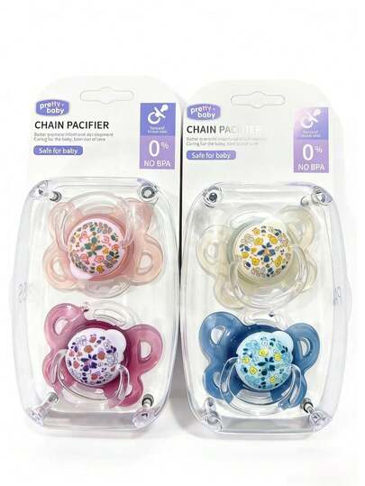 4pcs/2pcs Set Silicone Baby Teethers With Protective Case, 100% Orthodontic Silicone Teethers, Essential Newborn Necessities, Gently Protect Baby Skin