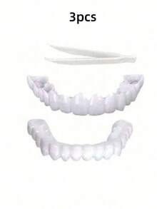 4副全新升级的高品质假牙，适合有牙齿问题的朋友轻松拥有完美笑容。万圣节趣味假牙派对必备，母亲节送给父母的礼物。
