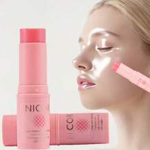 1 pieza Barra de crema facial hidratante de estilo coreano que contiene colágeno y proporciona beneficios multiefecto de 48 horas. Reafirma, ilumina y reduce las arrugas, y es adecuada para todos los tipos de piel clara beige. Presenta un diseño compacto de barra. - Rosa - Ver 2