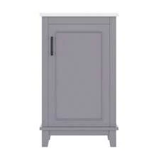 51x34x83cm Bodenstehender Badezimmerschrank, Waschtisch, Volllackierung, Türregale, Verstellbare Regale, Integriertes Keramikwaschbecken, Geeignet Für Kleine Räume, Grau - Grey - View 9