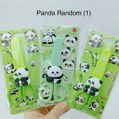 Tijeras de alta calidad con diseño de panda de dibujos animados, elegantes y de moda, con mangos de silicona, tijeras para cortar papel y manualidades, útiles escolares, premio para estudiantes, nuevas y con un estilo lindo y de dibujos animados para estudiantes, scrapbooking