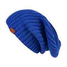 JOYCA & CO. Slouchy Beanie For Women And Men, Warm Breathable Knitted Winter Hat, Stylish Cuffed Or Fisherman Ribbed Cap,65/8-8,Blue - 藍色 - 查看 4