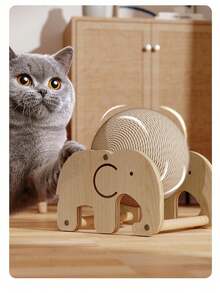 1个猫玩具立式猫抓球，剑麻猫抓板，耐用不掉毛自娱自乐猫抓柱 - 彩色 - 查看 2