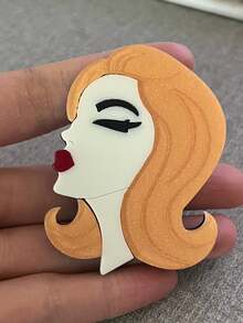 1pc Creative Acrylic Girl Brooch, Fashionable & Unique Ladies Brooch, Cartoon Elegant Women Brooch, Bag Accessory Pin, Best Birthday Gift For Friends - Fashion Acrylic Brooch - View 13