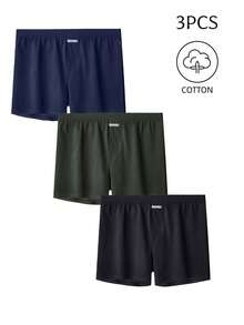 3pcs/Pack Men's Airy Pants, Tailored Design With Seamless Back Panel - Multicolor - View 3
