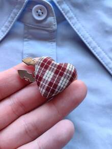 Bộ 1/2 khuy áo hình trái tim họa tiết hình học trang nhã, bộ khuy áo sơ mi, bộ khuy cài, bộ khuy măng sét pha lê thời trang, thích hợp để trang trí veston và váy cưới. - Đỏ và trắng - Xem 3