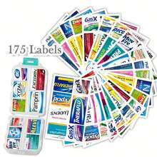 10-Slot Travel Pill Box With 175 Medication Labels - Portable Daily Pill Organizer - Travel Medicine Storage Case, Suitable For Fish Oil, Vitamin Supplements, Etc. Medicine Bag Pill Case Pill Containers Hospital Bag First Aid Kit Medicine Organizer Medicine Storage Bag Travel Essential Cruise Essentials Holiday Essential - Multicolor - View 6
