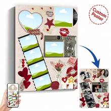 1pc Customizable Matchbox Poster Template, Matchbox Art Print, Personalized Anniversary Or Birthday Gift, Room Decor, Customized Poster, Wall Art, Photo, Customizable Item, Frame Included, Valentine's Day Anniversary Gift For Boyfriend Or Girlfriend - Multicolor - View 3